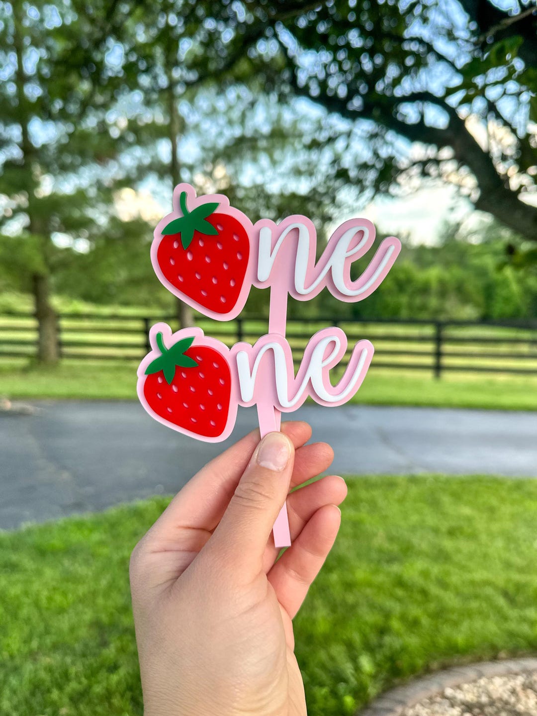 Strawberry Cake Topper | Sweet One Strawberry Cake Topper | Berry First ...