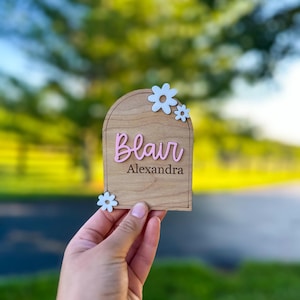 Jalon marguerite en bois | Ensemble de jalons interchangeables | Jalon Boho Baby | Jalon mensuel Daisy | Cartes d'étape en bois marguerites