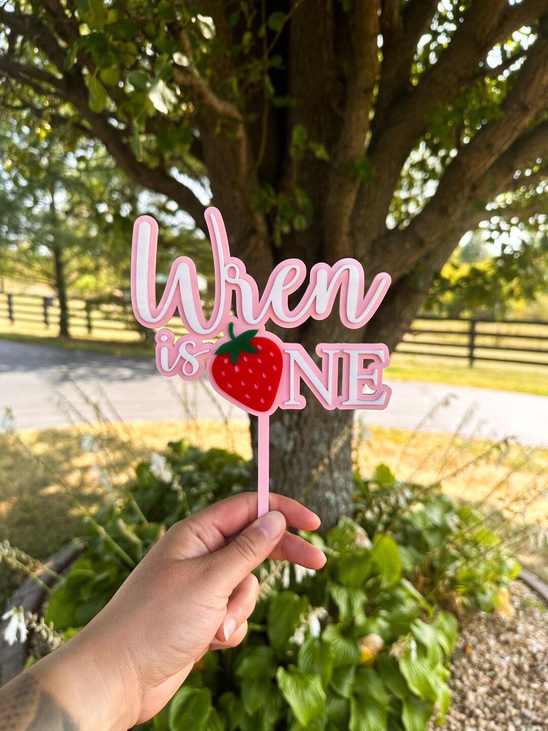 Strawberry Cake Topper | Sweet One Strawberry Cake Topper | Berry First ...