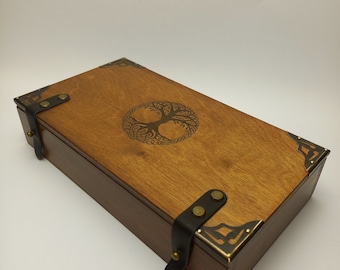 Set brown dice tray and dice tower dice box Dragons Dice Tray legend box Personalized dice storage Dice tray Dice tray dnd critical role