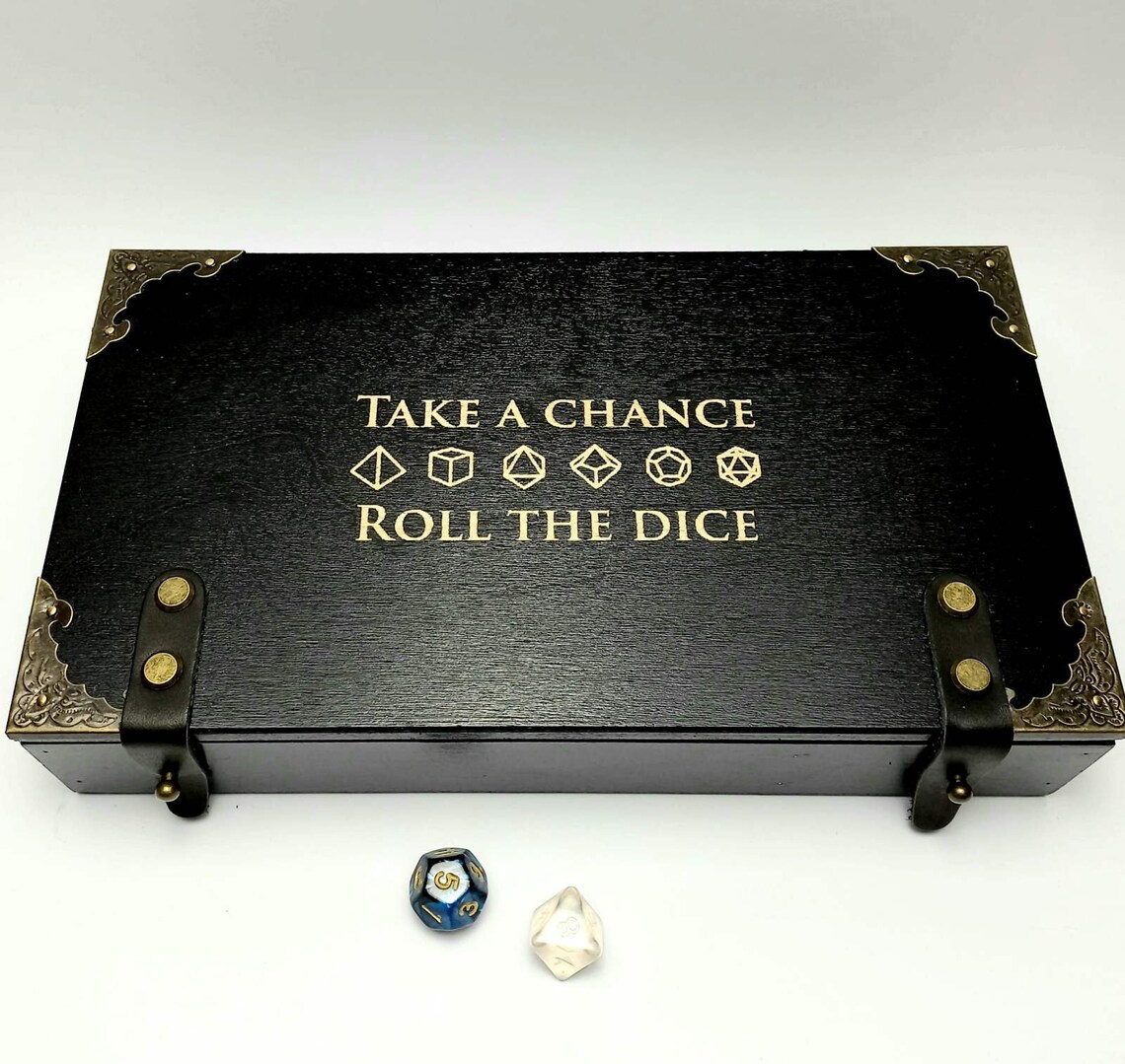 Set Black Dice Tray and Dice Tower Dice Box Dragons Dice Tray Etsy Canada