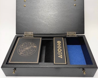 Dice golden compass box and dice tray Custom Personalized Dice tray Dice tower black Dragons rpg dice organizer