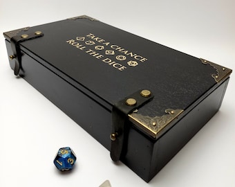 Set Black dice tray and dice tower dice box Dragons Dice Tray legend box Personalized dice storage Dice tray Dice tray dnd critical role