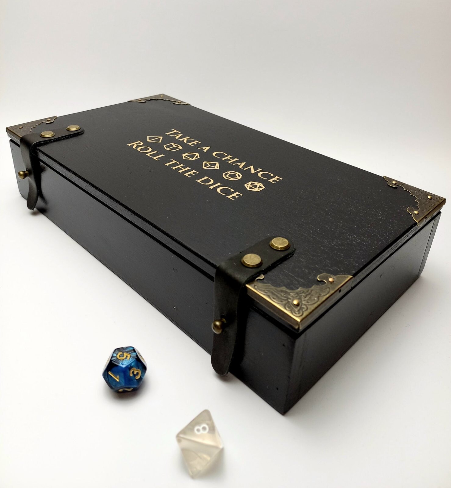 Set Black Dice Tray and Dice Tower Dice Box Dragons Dice Tray Etsy Canada