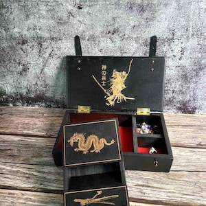 DnD Vault for Dice in Burn Old Wood Style, Personalized Dice Box Storage, DnD Dice Case, Custom Dice Rollitng Tray and Vault Dice Tower
