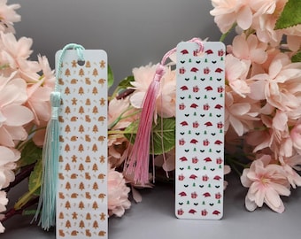 Christmas Bookmark - gingerbread bookmark - santa bookmark - festive bookmark