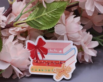 Christmas Books Sticker - Bookstack Sticker - Christmas Sticker - Cute Sticker