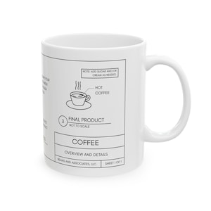 Funny Engineer Mug Gift, Coffee Blueprint Mug, Gifts for Engineers, Engineering Dad Gift, Architects Gift, Civil Engineer, Gift Dad Engineer image 6