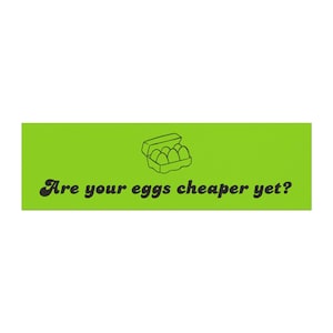 Humorous Anti-Trump Car Magnet: Inflation Meme Decal Eggs Cheaper Yet? Gas Price Protest Gift, Anti MAGA Car Sticker, Funny Political Magnet