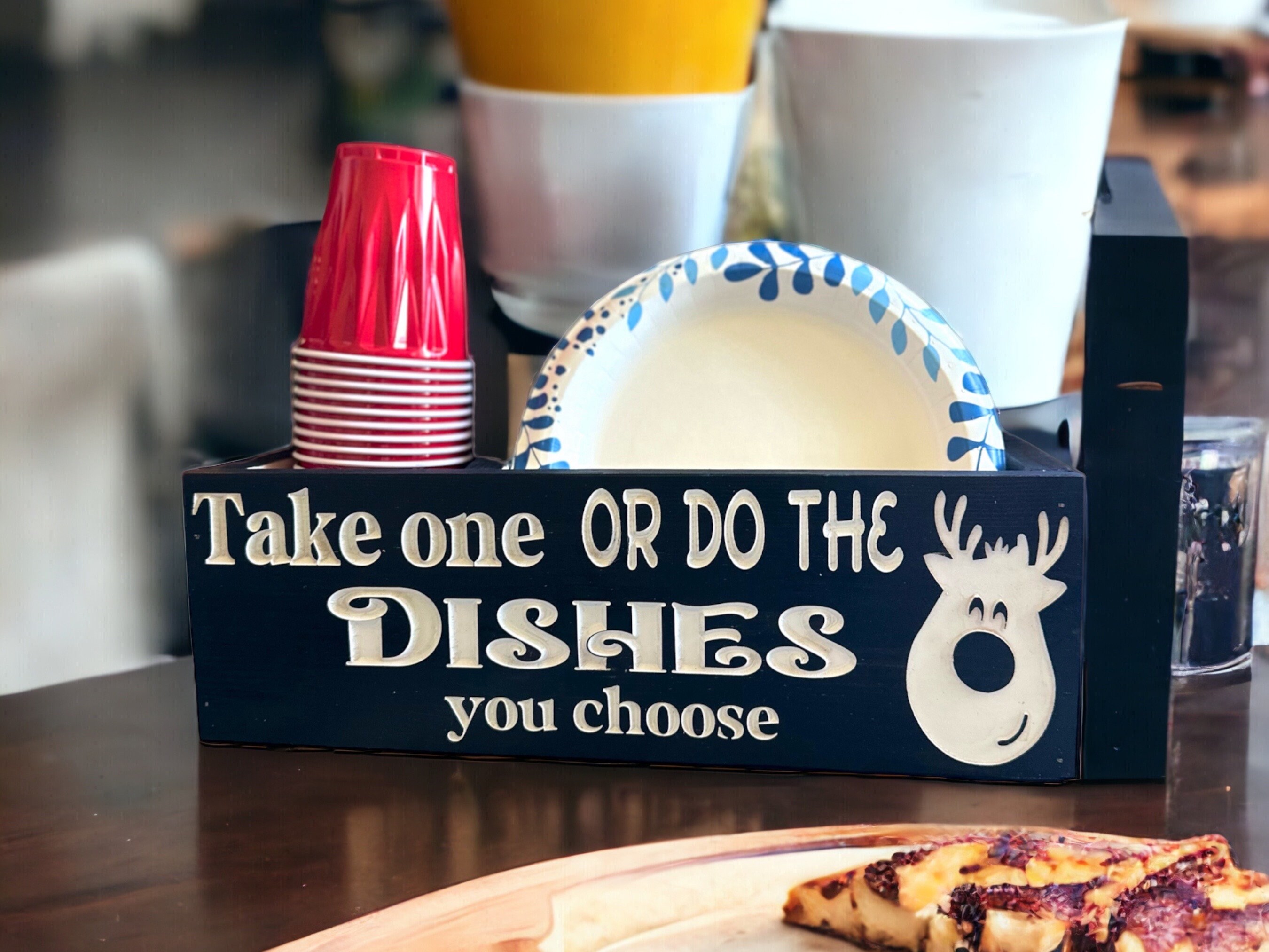 Plate, Cup Holder, Rustic Personalized Utensil for