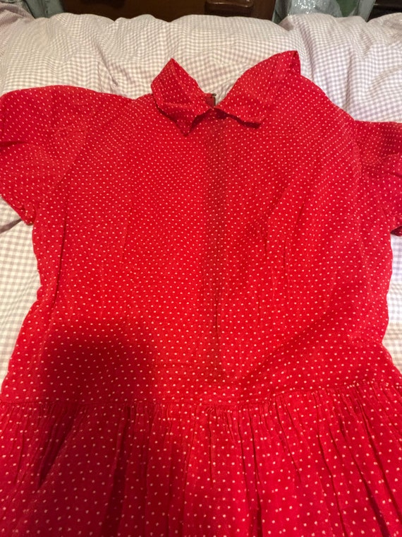 1950’s Red Polka Dot Dress - image 4