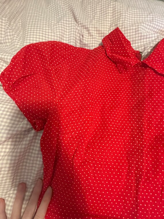 1950’s Red Polka Dot Dress - image 3