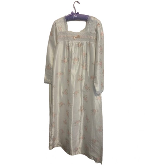 Vintage Floral Coquette Satin Nightgown