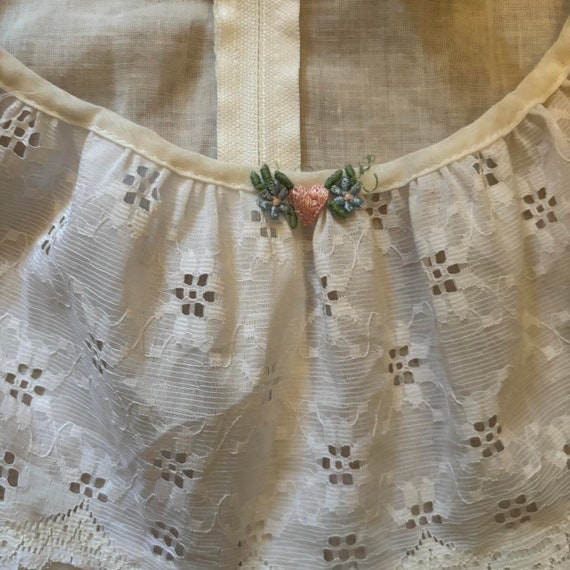 1970’s White Lace Prairie Dress Girls Size 10 - image 3