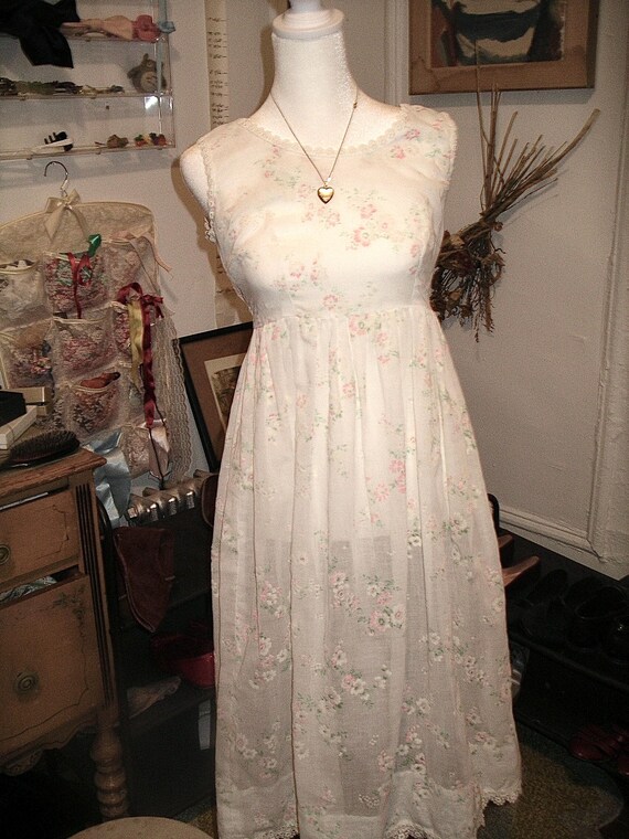 1970’s Floral Flocked Dress