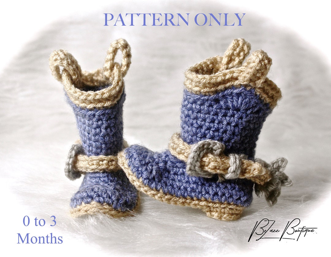 Baby Cowboy/girl Boots With Spurs Crochet PATTERN ONLY Size Newborn to