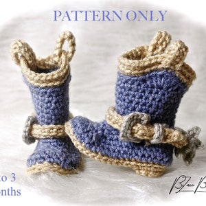 Baby Cowboy/girl Boots with Spurs Crochet PATTERN ONLY - Size Newborn to 3 month - PDF File Instant Download