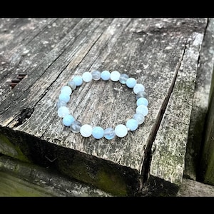 Mondstein, Aquamarin und Labradorit Edelstein Armband Set | Heilung | Intuition