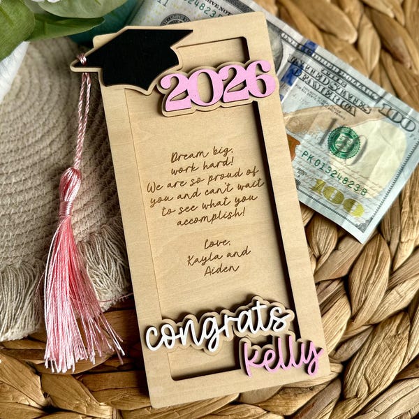 Graduation Money Holder | Congrats Grad Cash Gift | Graduation Cap Money Holder with Tassel