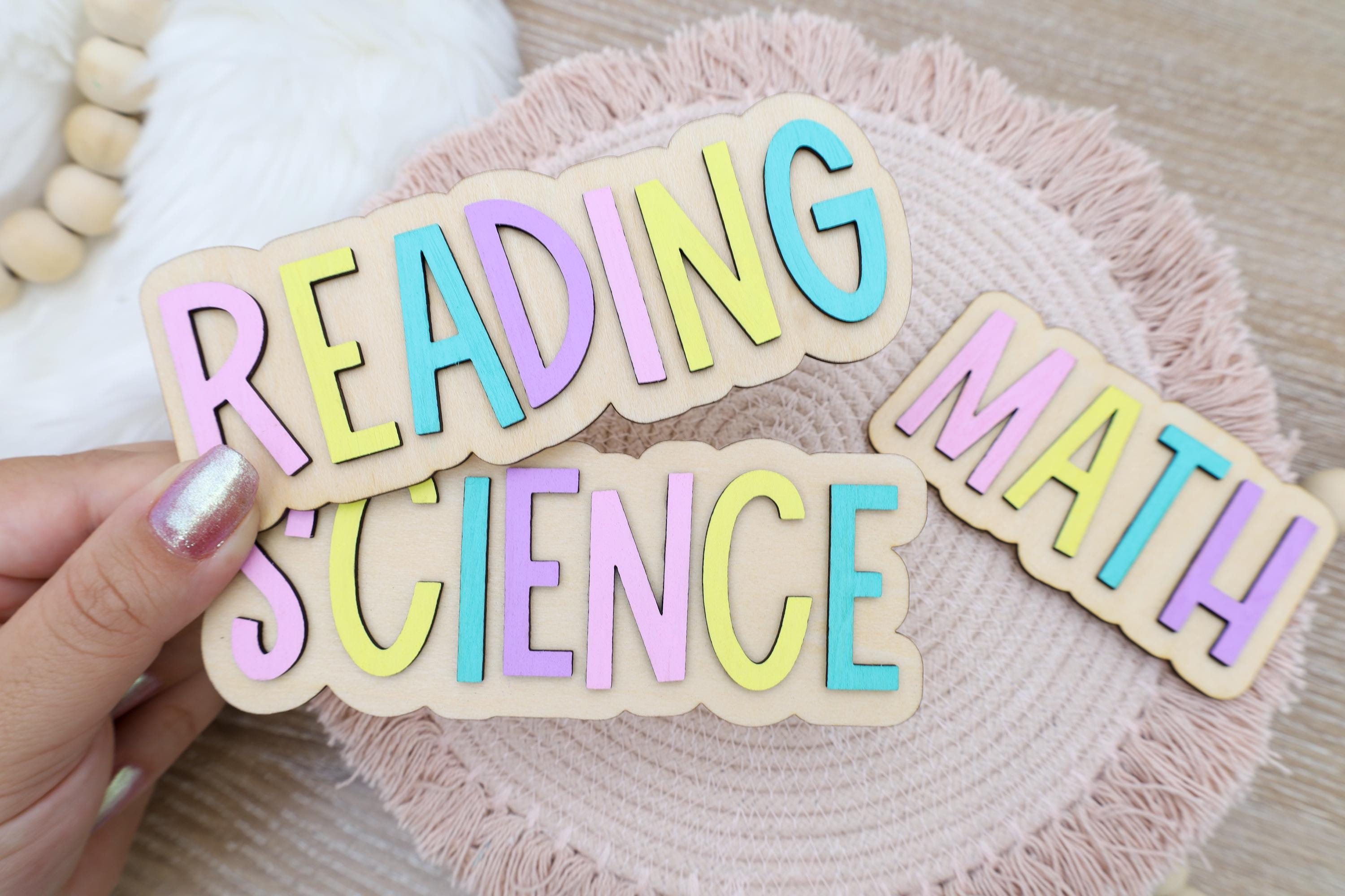 Custom Class Subject Whiteboard Title Magnets | Pastel Classroom Decor | Back To School Gifts For Teachers