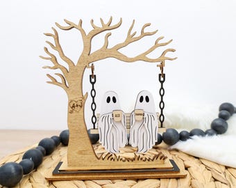 Ghost Couple Swing Shelf Sitter | Custom Halloween Decor