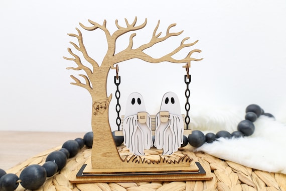 Ghost Couple Swing Shelf Sitter | Custom Halloween Decor