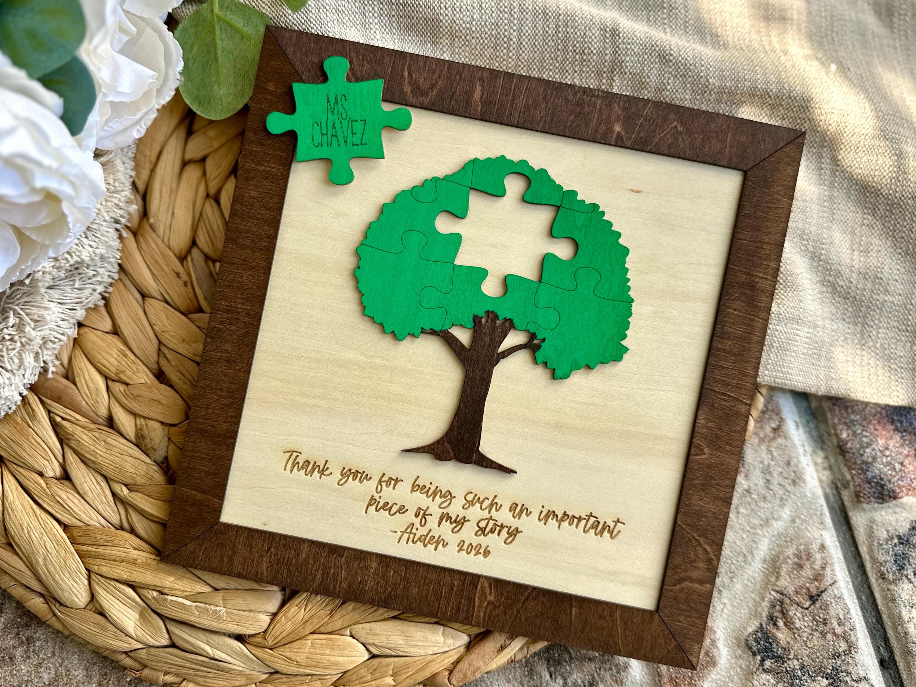 Apple Teacher Appreciation Gift | Puzzle Piece Teacher Sign | Important ...