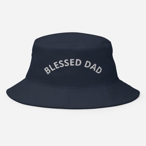 Father&#39;s Day Blessed Dad Bucket Hat, Bucket Hat, Black Hat, Father&#39;s Day Hat