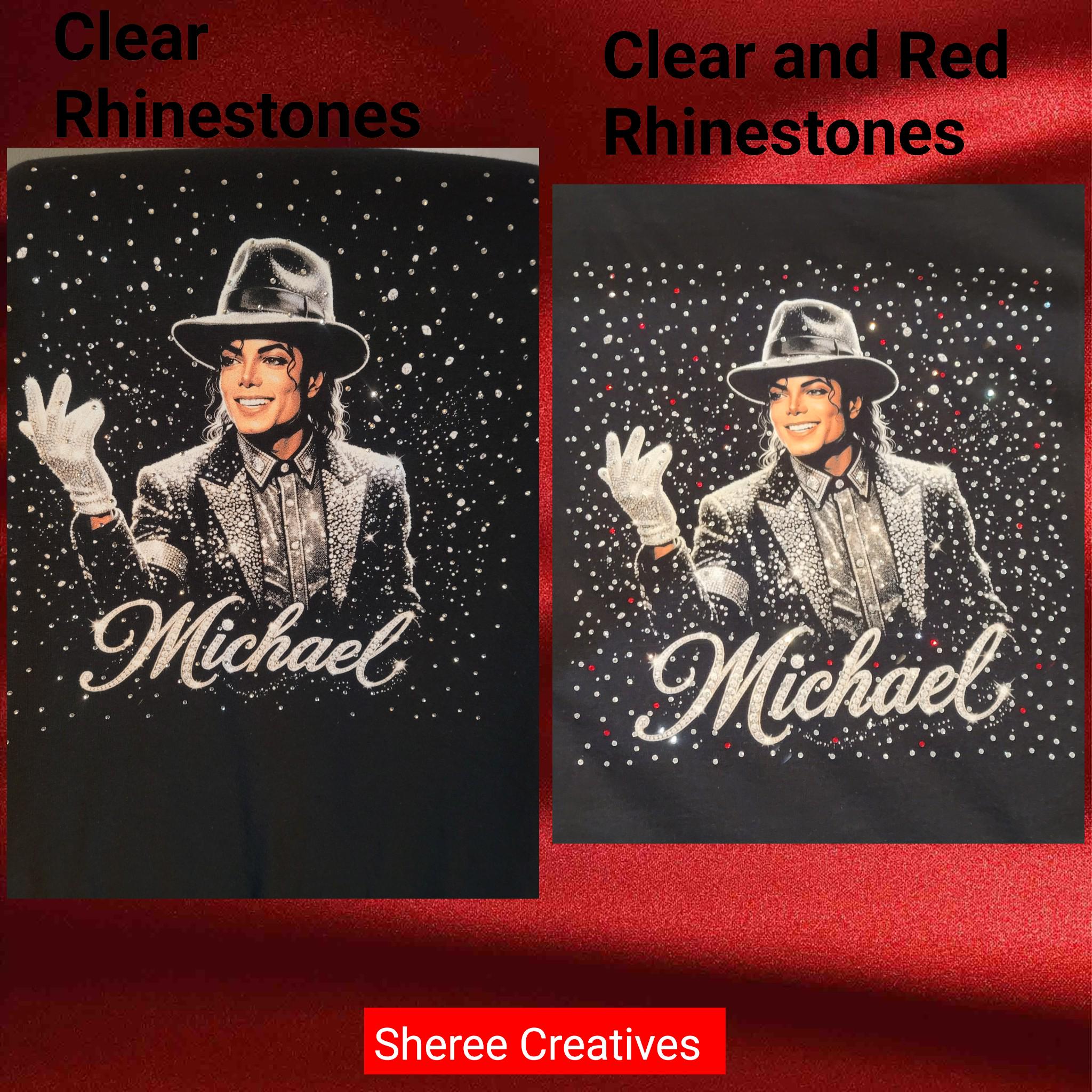 Michael Jackson Black Rhinestone T-shirt, MJ T-shirt, King of Pop