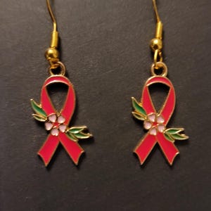 Breast Cancer Awareness Ribbon Earrings, Breast Cancer Survivor Earrings, Pink Ribbon Earrings