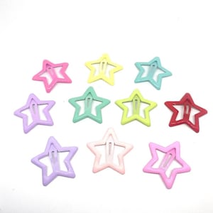 15 pinces à cheveux en forme d'étoile de couleurs assorties - Jolies pinces à cheveux pour filles, mini épingles à cheveux frange en forme d'étoile, accessoires pour cheveux