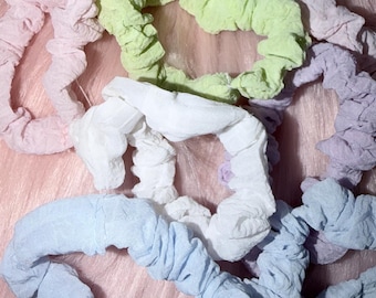 Solid Color Chiffon Hair Scrunchies For Girls. (3pcs)