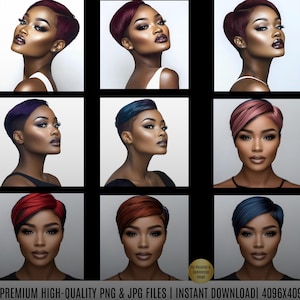 9 Stylish Melanin Stock Photos | Short Hair Beauty PNG & JPG | High-Resolution Images for Business, Blogs |Social Media