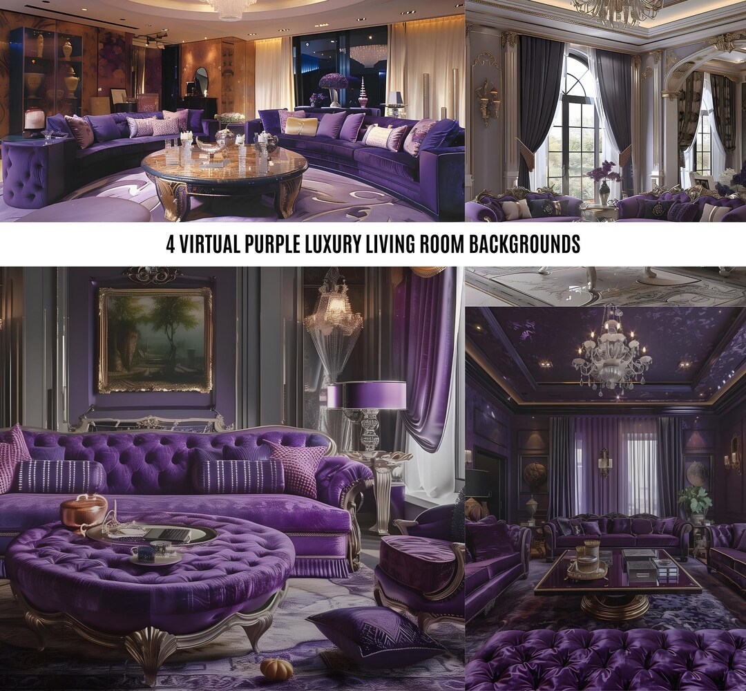 4 Zoom Modern Purple Luxury Virtual Backgrounds Bundle Teams Meeting 
