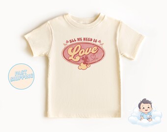 Vintage Valentijnsdag-kindershirt - All We Need Is Love