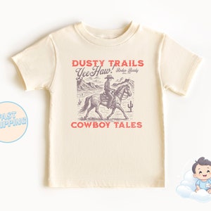 Cowboy Tales Tee - Dusty Trails Cowboy Tales - Cowboy in Training, Toddler & Youth Natural Tee - Cowboy Western Toddler Shirt