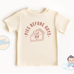 Pies Before Guys - Pies - Retro Natural Toddler & Youth Tee - Autumn - Fall Onesie - Pumpkin -  Thanksgiving - Pumpkin Pie