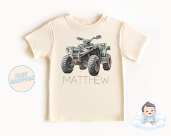 Camiseta infantil personalizada com quadriciclo – Estilo Boho, Off-Road