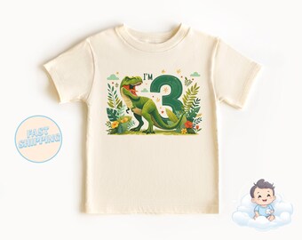 3rd Birthday Dinosaur Toddler Shirt: Tyrannosaurus Rex Tee