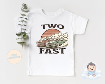 Two Fast 2nd Birthday Shirt – Retro Race Car Outfit