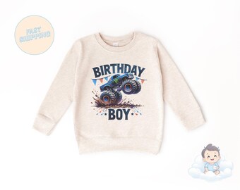Monster Truck Birthday Boy Sweatshirt | Toddler Youth Hoodie