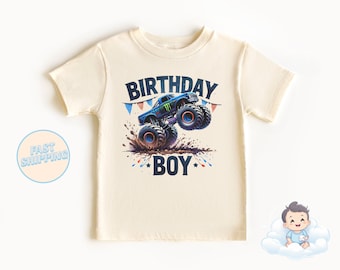 Camiseta de cumpleaños de Monster Truck - Camiseta de cumpleaños para niños pequeños - Monster Truck - Body de cumpleaños - Cumpleaños de Monster Truck - Tema de Monster Truck