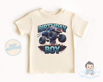 Camiseta de cumpleaños de Monster Truck para niño pequeño: Camiseta para niños pequeños