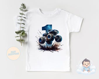 Monster Truck First Birthday Onesie - One Year Old