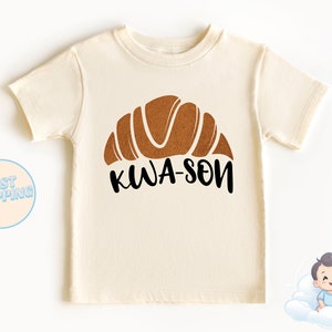 Croissant- Toddler T- Shirt - KWA-SON - Vintage Natural Toddler Tee - Croissant Shirt - Croissant Lover - Cute Baby Onesie - French Trip