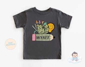 Personalized Camo Pencil School Shirt - Custom Name Tee