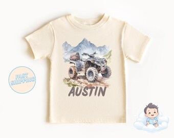 ATV - Camiseta personalizada para niños pequeños con ATV - Camiseta personalizada - ATV - Vehículo de 4 ruedas - Camiseta ATV - Fiesta ATV - Camiseta ATV - Camiseta de cumpleaños ATV - Todoterreno