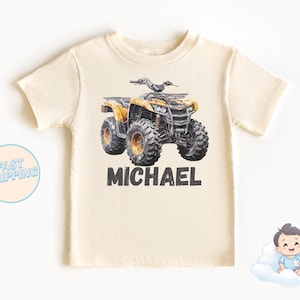 ATV - Personalized ATV Toddler Tee - Off Road - Cute Name Onesie - Four Wheeler - Quad - Boho Natural Toddler & Youth Tee - Quad Bike