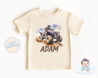 Cumpleaños de ATV - Camiseta personalizada de ATV para niños pequeños - Camiseta personalizada de ATV - ATV - Vehículo de 4 ruedas - Camiseta de ATV - Fiesta de ATV - Camiseta de cumpleaños de ATV - Cuatrimoto