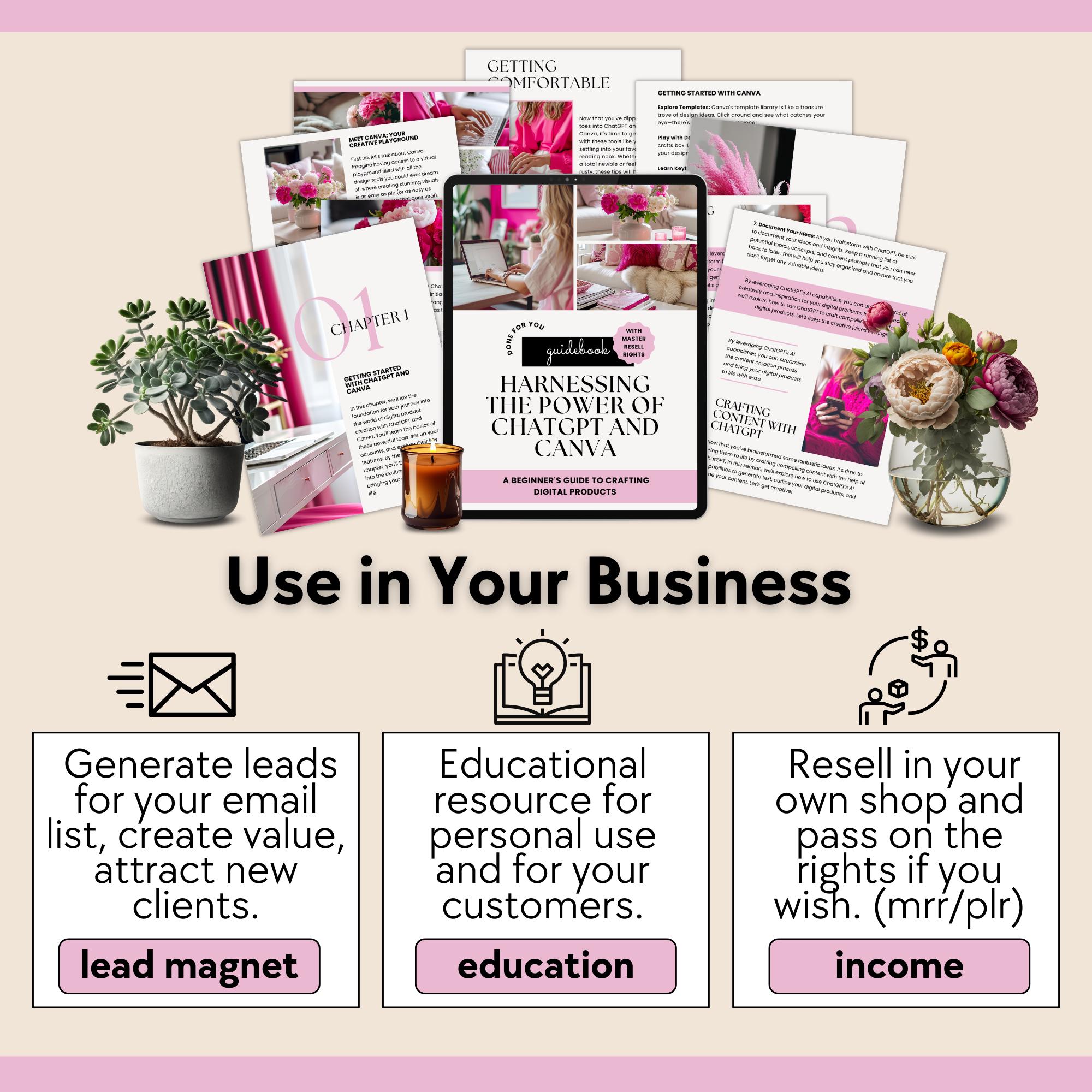 Canva and Chat GPT Done for You Ebook With Master Resell Rights and PLR ...